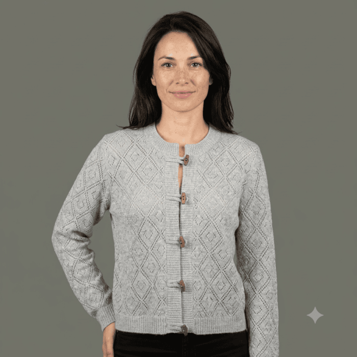 Merino-Cashmere Spitzen-Cardigan